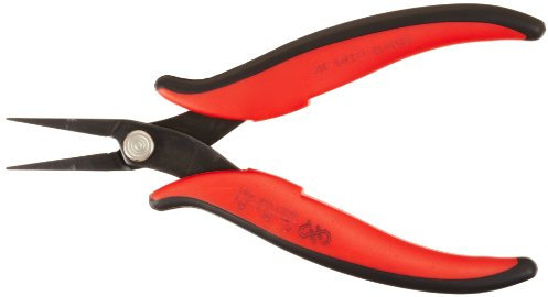 Hakko CHP PN-2005 Long-Nose Pliers, Pointed Nose, Flat Outside Edge, Serrated Jaws, 32mm Jaw Length, 1.2mm Nose Width, 3mm Thick Steel by Hakko