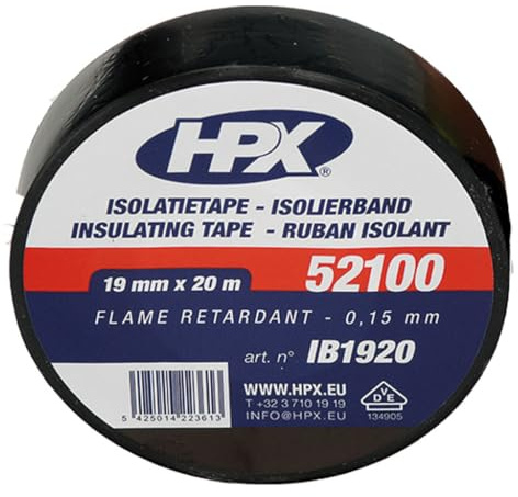 OPTION TAPE SPECIALTIES HPX - Chatterton-Kleber, 19 mm x 20 m, Schwarz