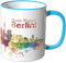 WANDKINGS® Tasse, Schriftzug Guten Morgen Berlin! mit Skyline - BLAU