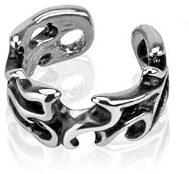 Bungsa Ear Cuff Blätter Leaves (Ohrstecker Conch Fake-Piercing No-Piercing Rhodium silber Ohrringe Ohrschmuck Ohrklemmen Damen Frauen Herren Mode)