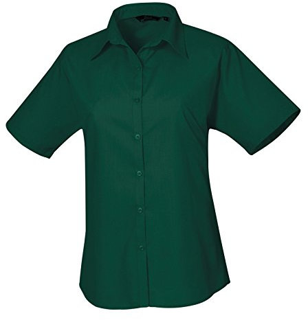 Premier Short Sleeve Poplin Blouse/Plain Work Shirt (20) (Bottle)