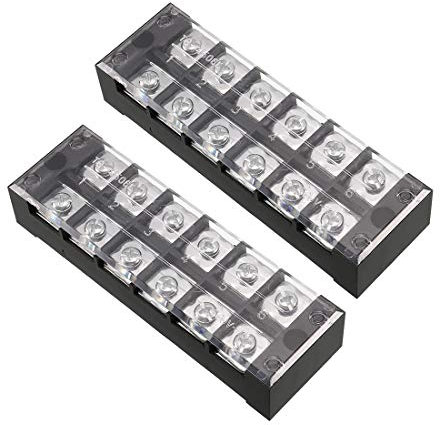 Sourcing Map 2 pz 6 posizioni doppia fila 600 V 45 a cable barriera morsettiera striscia tb-4506l