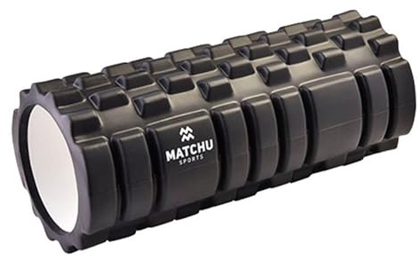 MATCHU - Faszienrolle - Massageroller - Erhältlich in Weich, Mittel und Hart - Erhältlich in 33x14, 45/90x15, 31x10 und 46x13 cm - Erhältlich in Schwarz, Blau und Orange (Schwarz, 33x14 CM - Mittel)