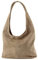 modamoda de T150 Damen Schultertasche Shopper Large aus Wildleder handmade in Italy, Farbe:Blassbraun