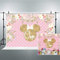 Riyidecor Pink Flower Mouse Head Backdrop 8x6ft White Polka Dots with Number One Girl 1st Birthday Party Photography Background Decorations Banners Celebration Props Party Photo Shoot Fabric Cloth