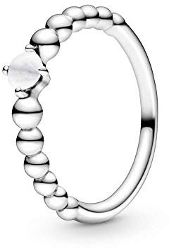 Pandora Sterling silver ring with milky white crystal