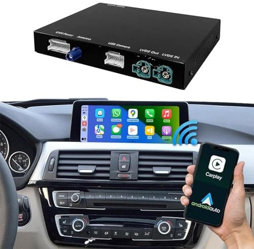 Road Top Senza fili CarPlay Android Auto Retrofit Decoder Kit per BMW 1 2 3 5 7 Serie X1 X3 X4 X5 F20 F30 con NBT Sistema, supporta Carplay/Android Auto/Mirrorlink