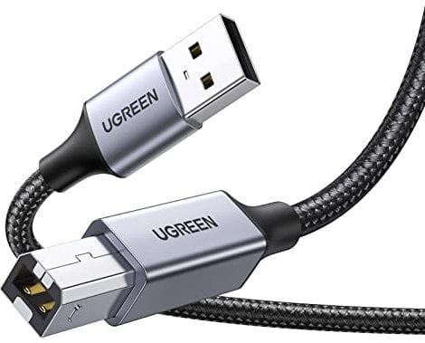 UGREEN Druckerkabel USB 2.0 Typ B USB Kabel USB A auf USB B Printer Cable Kompatibel mit HP, Canon, Epson, Lexmark, Dell, Brother (3m)