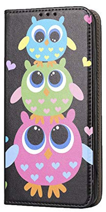 KX-Mobile Hülle für iPhone 7/8 / SE 2020 Handyhülle Motiv 286 Eulen Blau Grün Pink Premium Smart aus Kunstleder einseitig Bedruckt HandyCover Handyhülle für iPhone 7/8 / SE 2020 Hülle