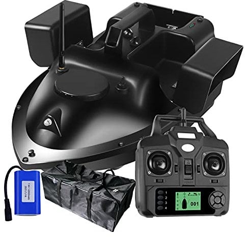 Barca da Pesca Bait, LED Night Light Boat Impermeabile per Aiuti ad Aiuti da Pesca Strumento, Fermata Wireless Bait Bait Boat Fish Finder Regali per Uomo,12000mah