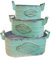 Hogar y Mas Jardinera METÁLICA Vintage Flowers & Garden Set DE 3 - Verde
