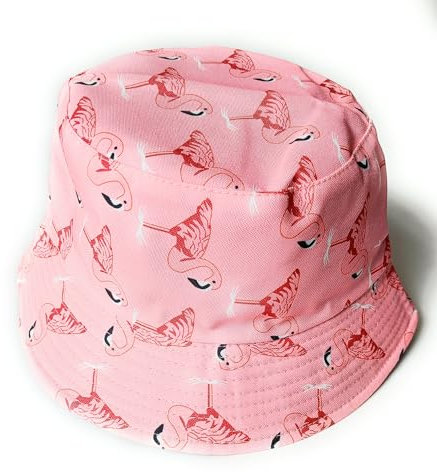 Chapeau bob à imprimé hawaïen – Chapeau de voyage Festival Flamant Rose