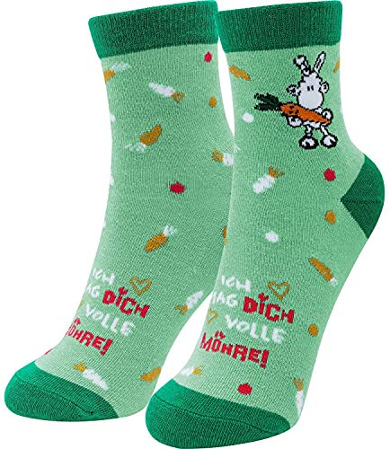 Sheepworld Zaubersocken Damen Motiv Möhre | Damensocken, Größe 36-40 | Geschenk für Sie, Ostern | 47362