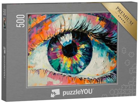 puzzleYOU: Puzzle 500 Teile „Konzeptuelles abstraktes Bild des Auges, Ölgemälde“ – aus der Puzzle-Kollektion Gemälde, Ölbilder, Kunst & Fantasy