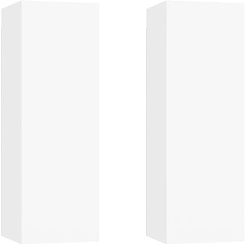 vidaXL 2X TV Schrank Hängeschrank Wohnwand Anbauwand Fernsehwand TV-Wand Wandschrank Wohnzimmer Weiß 30,5x30x90cm Holzwerkstoff