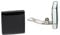 Statement Ohrclips Damen ohne Ohrlöcher • Quadratische Clip Ohrringe in schwarz • Handmade Edelstahl Schmuck aus Glas • 20x20x3 mm
