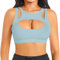 Betaven Push-up Sport-BH für Damen mit abnehmbaren Cups Yoga & Workout Bra Medium Support,Graublau,S