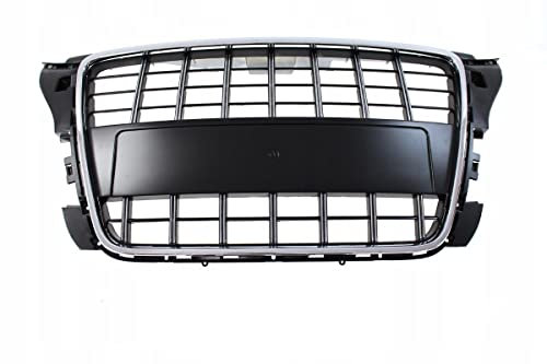 Griglia sportiva anteriore compatibile con Audi A3 8P S8-Style Cromato Nero 2009 2010 2011 2012 E-4451 Griglia anteriore centrale Sport Griglia a nido d'ape Mesh Sport