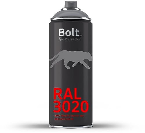 Bolt Spray Premium Paint - SPRAY BOLT PREMIUM ACRILICO BRILLANTE RAL 400 ML - RAL 3020 Rojo tráfico