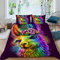 MOUPL Bettwäsche 155x220 3teilig 3D Motiv Kawaii Blumen alpaka Bettbezug Set mit Reißverschluss 100% Leicht Mikrofaser Kuschelig Atmungsaktive Sommer Betten Set mit 2 Kissenbezug 80x80 cm
