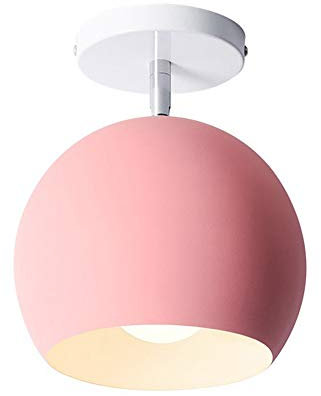 Mengjay Modern Lampe Decke Metall Hängelampe Retro Deckenlampe E27 Lampenfassung Industrielle Kronleuchter Innenbeleuchtung Einbauleuchte Deckenbeleuchtung Metal Deckenleuchte Leuchte (Rosa)