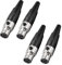 XMSJSIY 4 pin mini XLR connettore TA4F adattatore femmina microfono microfono connettore audio, mini XLR cavo di ricambio presa audio F-Plug - 4 pezzi