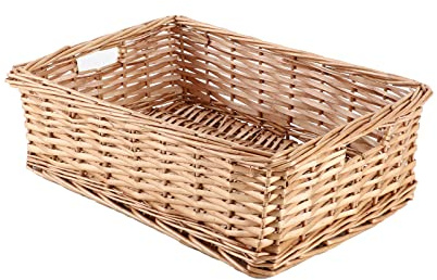 YAHUAN Rectangular Wicker Basket Woven Storage Basket for Shelf (Wicker)