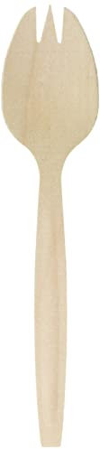 Perfectware Wooden Disposable Spork- 100ct. 6 inches