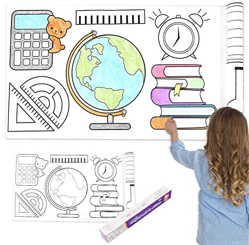 OFFCUP Malpapier Rolle Für Kinder, 30 * 300CM DIY Malposter Für Kinder, Zeichnungsrolle für Kinder, DIY Graffiti-Schriftrollen, Zeichenrolle Kinder für KinderGeschenk(Tägliche Notwendigkeiten)