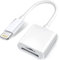 Leica Geosystems AG SD Card Reader for iPhone iPad,Dual Slot Lightning to SD/TF Camera Adapter Converter Portable Micro 14/13/12/11/X/XR/8/7/iPad, No App Required,Plug and Play