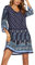 Zeagoo Womens Summer Beach Dress Boho Floral Dresses V Neck Casual Party Bohemian Short Dress for Ladies M