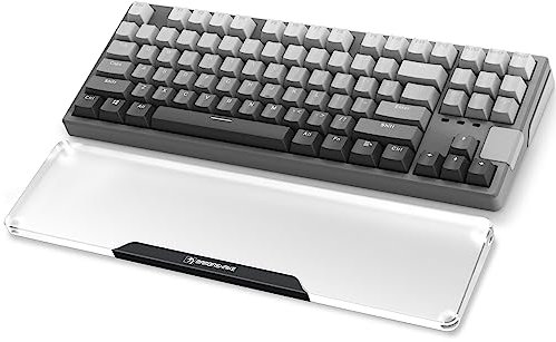 MAMBASNAKE Handgelenkauflage für Tastatur, Tastaturpad aus Acryl für TKL 80% Tastatur - Ergonomic Wrist Rest für Büro/Spiele/Tippen/Laptop - Premier Clear Acryl - Anti-Rutsch Gummifüße - Schwarz