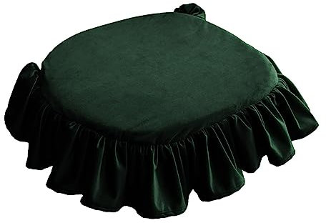 Sharplace Stuhlkissen mit Rüschen, universelles, weiches, waschbares Sitzpolster für Terrasse, Auto-Esszimmer-Dekorationszubehör, GRÜN