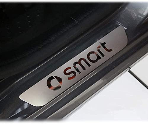 4 StüCk AutotüRschwellenschutz FüR Smart Forfour 2015 2016 2017 2018 2019 2020, Edelstahl StoßStangenschutzstreifen VerschleißFeste Pedale Anti-Kratz-Abnutzung Starker Klebstoff ZubehöR