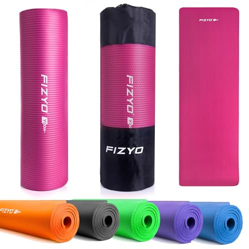 FIZYO Tapis de Yoga: Conçu pour Yoga, Gymnastique, Fitness & Récupération | Fabriqué en Mousse NBR & Caoutchouc Synthétique | Dimensions: 183 x 61 x 1 cm (Rose, 183 x 61 cm)