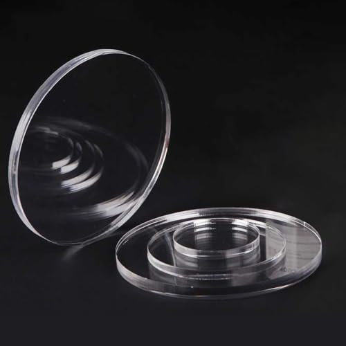 AtHaus® Acrylglas PLEXIGLAS® | Laser-Zuschnitt nach Maß | Rund Ø 100 mm | 5 mm Stärke | Kreiszuschnitt | Glatt polierte, transparente Platte | UV-beständig
