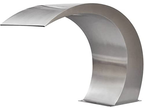 Coavain Cascata per piscina in acciaio inox, 45 x 30 x 60 cm, resistente all'acqua al cloro, fontana per terrazze, piscine, laghetti da giardino, fontana, piscina, flusso d'acqua uniforme