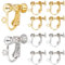 SUNNYCLUE 1 Box 40Pcs 2 Colors Screw Earring Clips Earrings Converter Gold Silver Brass Clip on Earring Backs with Loop Components Findings for Non Pierced Ears Handmade jewellery DIY Crafts Women