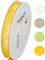 Halbach Seidenbänder Geschenkband Ostern - 15mm x 20m - Dekoband für Ostern Schriftzug Frohe Ostern - Schleifenband Leinen für Ostergeschenke - Farbe: gelb/weiß