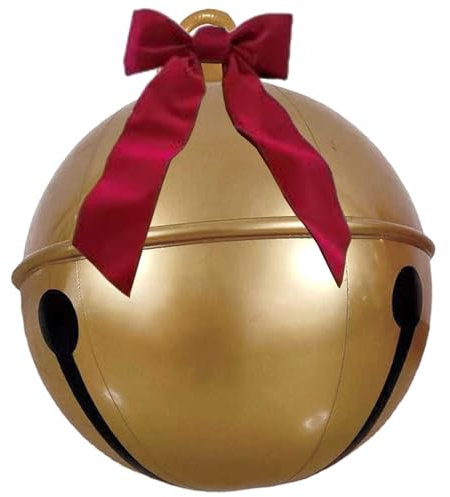 Aufblasbarer Weihnachtsball 1pc 23,6 Zoll PVC Riesen Weihnachtsbälle mit einem großen roten Bogen aufblasbare Weihnachtsschmuck für Weihnachtsdekorationen Outdoor aufblasbare Weihnachtskugeln -Riesen