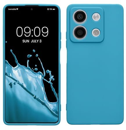 kwmobile Handyhülle für Xiaomi Redmi Note 13 5G Hülle - weiches Handy Silikon Case - Schutzhülle Cover - Karibikblau
