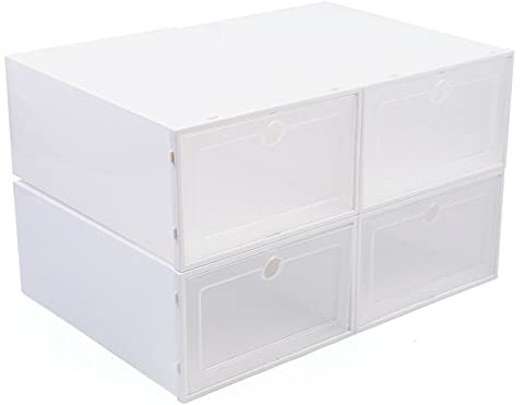Schuhregal Transparente Schuhkartons 20er Set Schuhkartons Faltbare Aufbewahrungsboxen für Schuhe Schuhaufbewahrungsschublade Stapelbarer Kunststoff-Schuhkarton Schuh-Organizer Kunststoffbox