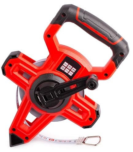 MIVOS Mètre ruban ouvert - 50m x 12,5mm - Acier - Précision II - Boîtier ABS - Poignée ergonomique - TPR - Ultra-mince 0,14mm