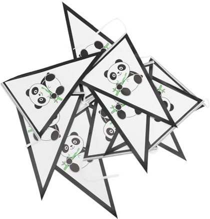 WOONEKY 2 stücke Panda Themen Ich Liebe Dich Banner Glücklich Geburtstag Dekoration Papier Banner