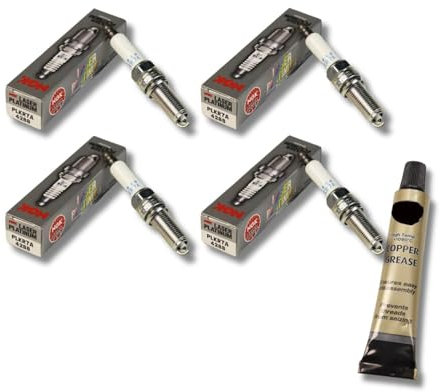 4x Zündkerzen von NGK passt für Hyundai i10 I 1.2 57/63kW Bj. 2008-2013 + Kupferfett