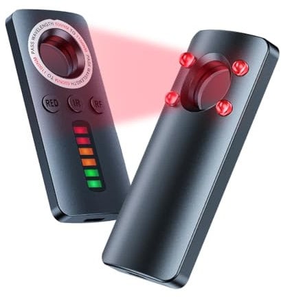 WDKXCN Hidden Camera Detector, Anti Spy Camera Detector, Portable Mini Camera Detector, Bugging Device Detector, Gps Tracker Devices Finder for Travel, Car, Bathroom, Office, Hotel