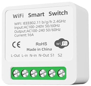 GERUI Modulo di interruttore della luce intelligente, WiFi, interruttore Bluetooth, Smart Home, wireless, telecomando, mini interruttore fai da te, compatibile con Alexa Echo, Google Home, Smart