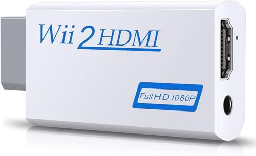 AYMBH Wii to HDMI Converter Adapter – Full HD 1080p/720p Video Output, Supports All Wii Display Modes, Plug & Play with 3.5mm Audio, Compatible with HDMI & DVI Monitors for Enhanced Gaming Experience