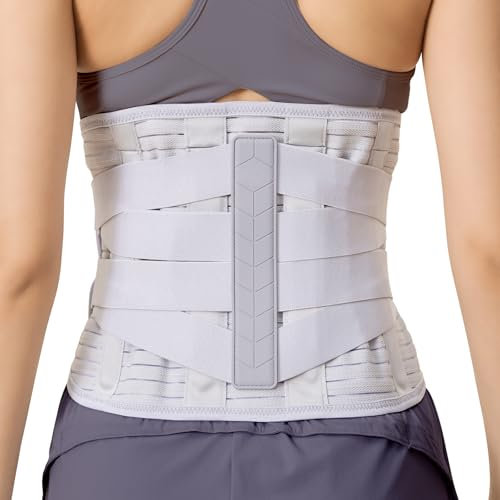 gatmove Busto Ortopedico Lombare, Fascia Lombare Supporto con 6 Stecche Metalliche+1 Silicone con 3D Massaggiante e Tessuto Traspirante, Cintura Lombare per Sport/Lavoro Uomo/Donna -XL