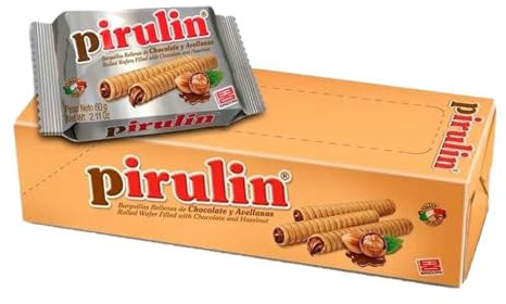 Caja Pirulin barquillas de chocolate y avellana, 12 unidades